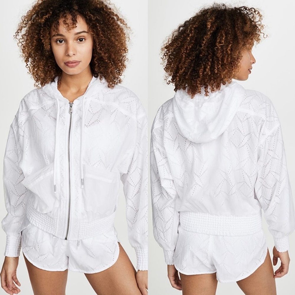 NWT Free People White Salt Spray Jacket Retro Zip Size XS New With Tag Coat New